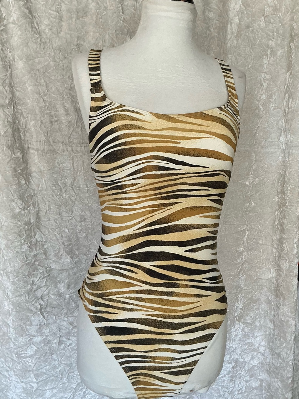 Zebra Print One-Piece Swimsuit NWT | Open Strappy Back | Sizes 10 12 14